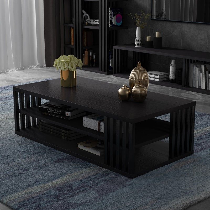 茶几简约桌子客厅家用小户型后现代轻奢方形小茶台黑色创意多功能