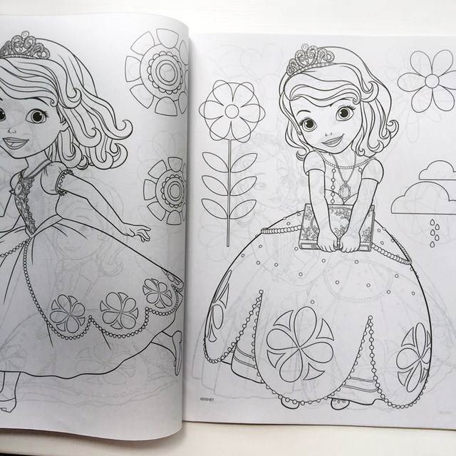 081 美少女涂色书幼儿园描画绘画本填色女孩画画本儿童白雪公主图画册