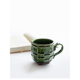 现货日本进口作家织布烧織部釉彫马克杯绿釉杯子水杯