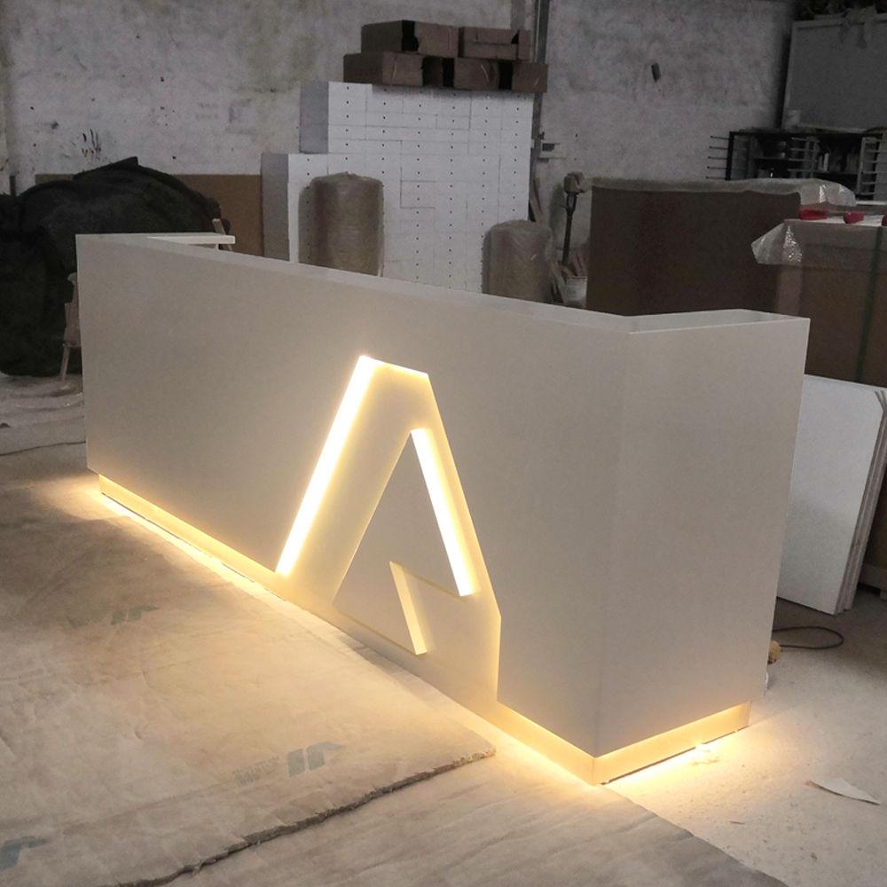 公司异形烤漆网红前台接待简约现代个性创意艺术前台