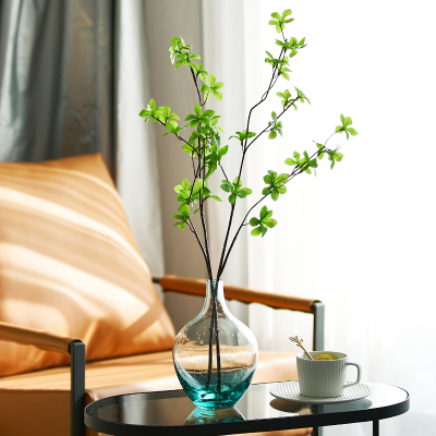 北欧小口玻璃透明创意水培吊钟马醉木客厅茶几插花摆件花瓶