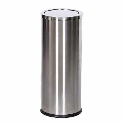 新品不锈钢垃圾桶酒店大堂摇盖圆大号商场电影院商业广场公共场所