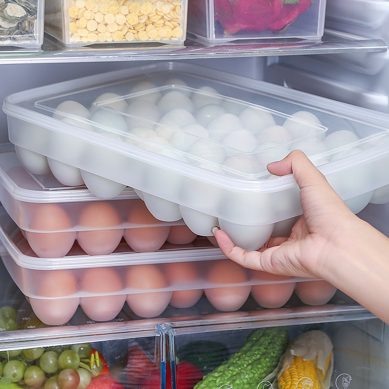 家用鸡蛋收纳盒冰箱鸡蛋盒厨房食品保鲜储物盒子鸡蛋架托装蛋神器