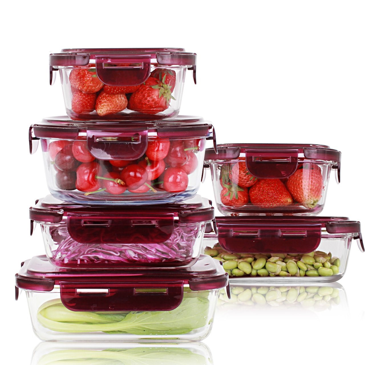 耐热钢化玻璃乐扣保鲜饭盒微波炉专用长方形圆形大号小号