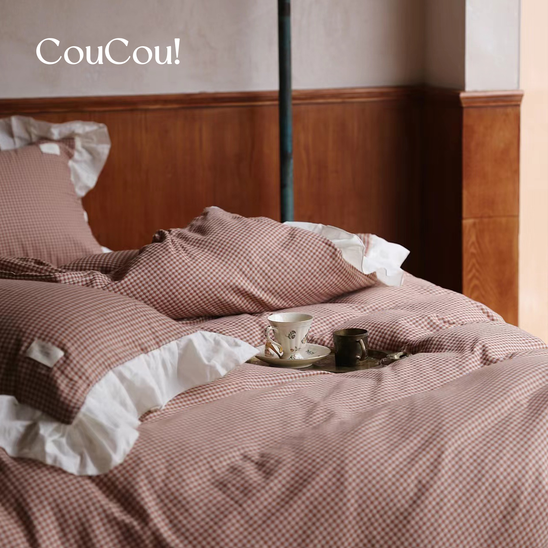 「CouCou Bedding」全棉套件双层棉纱夏季四件套法式复古床上用品