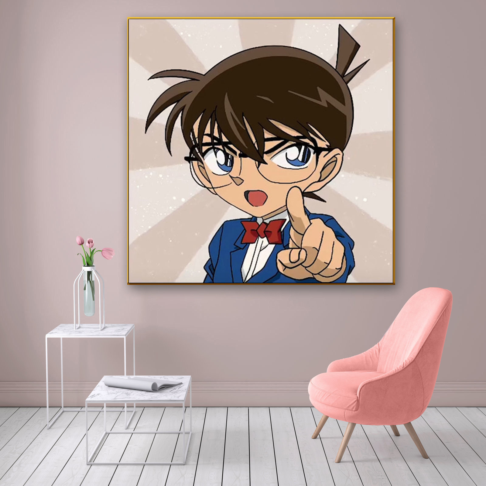 名侦探柯南diy数字油画儿童卡通动漫自绘填色填充数码装饰油彩画