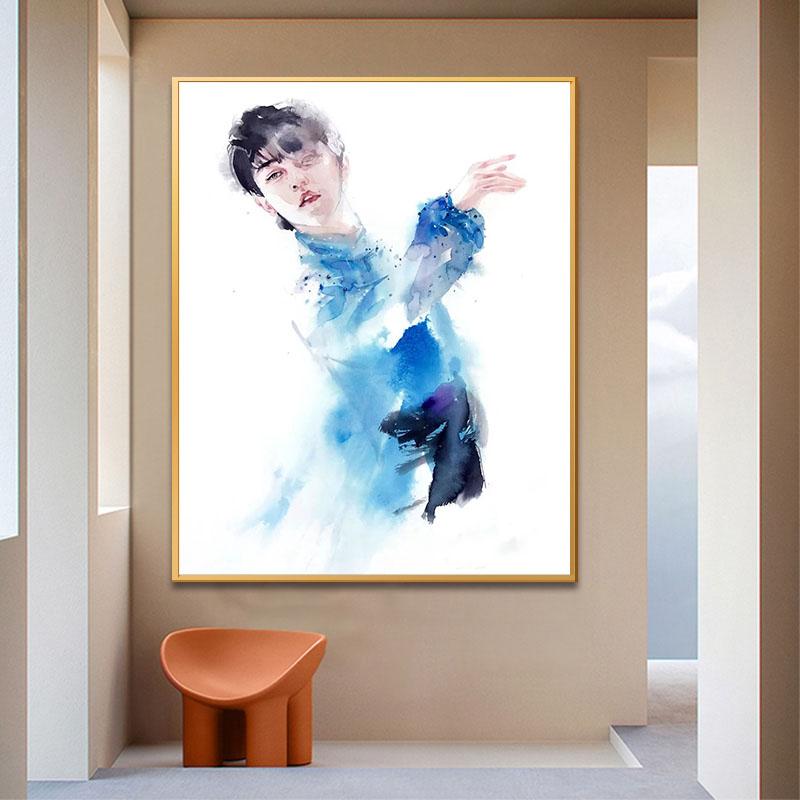 花样滑冰diy数字油画手工填色涂色治愈羽生结弦客厅油彩装饰画画