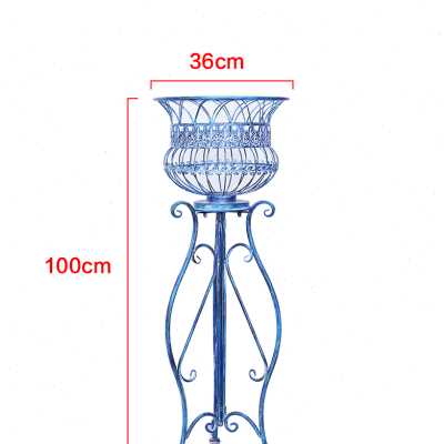 新爆品厂促户外美式做旧蓝落地花架花园植物花托架阳台落地式置厂