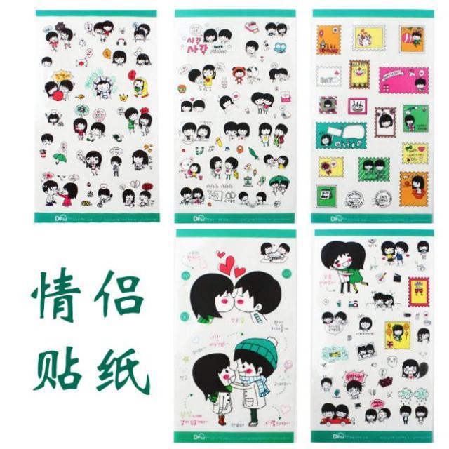 贴纸手帐透明 简约_贴画情侣贴纸手账笔记本透明ins本子标记可爱学生