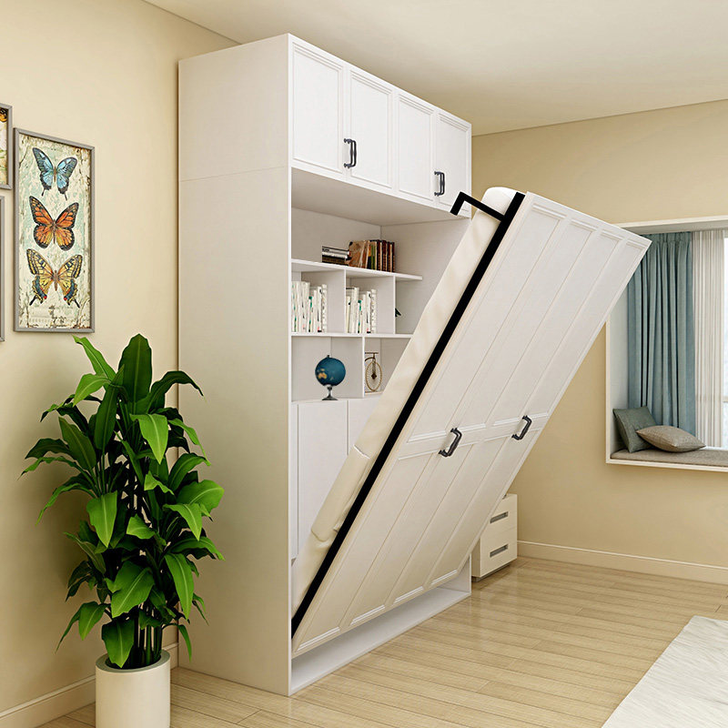 北欧折叠床家用省空间双人隐形床壁床储物柜多功能翻转床墨菲床