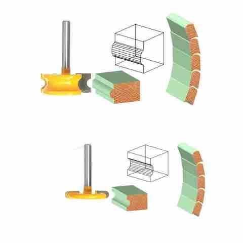 精品圆弧T型榫合刀2件套地板刀拼板刀木工铣刀修边机雕刻机铣刀