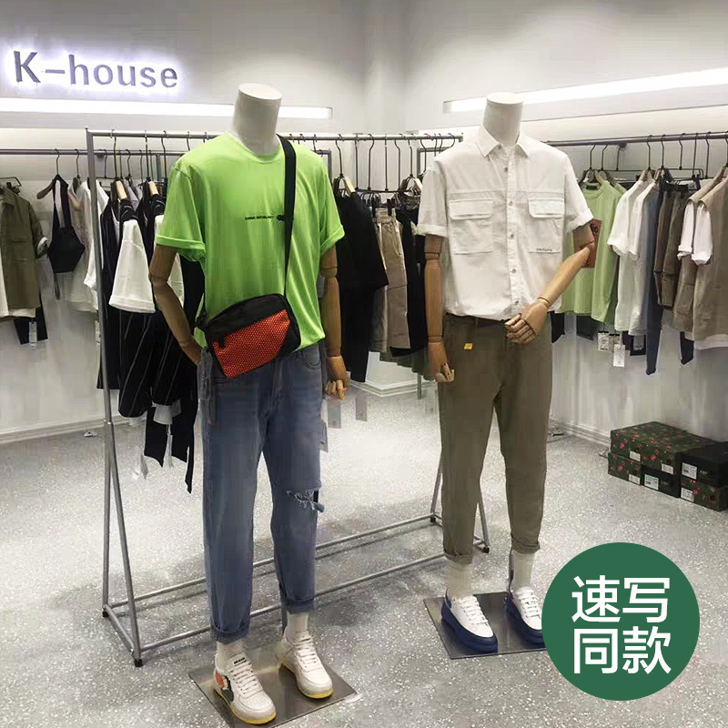 模特架子展示架服装店高档全身包布男模男装西装橱窗陈列展示道具