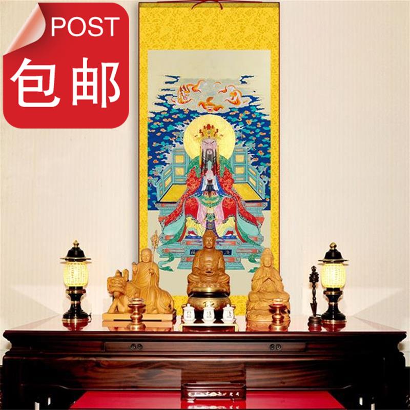 五台山菩萨画像广济a龙王龙五爷挂画佛教财神卷轴画佛堂供奉招财