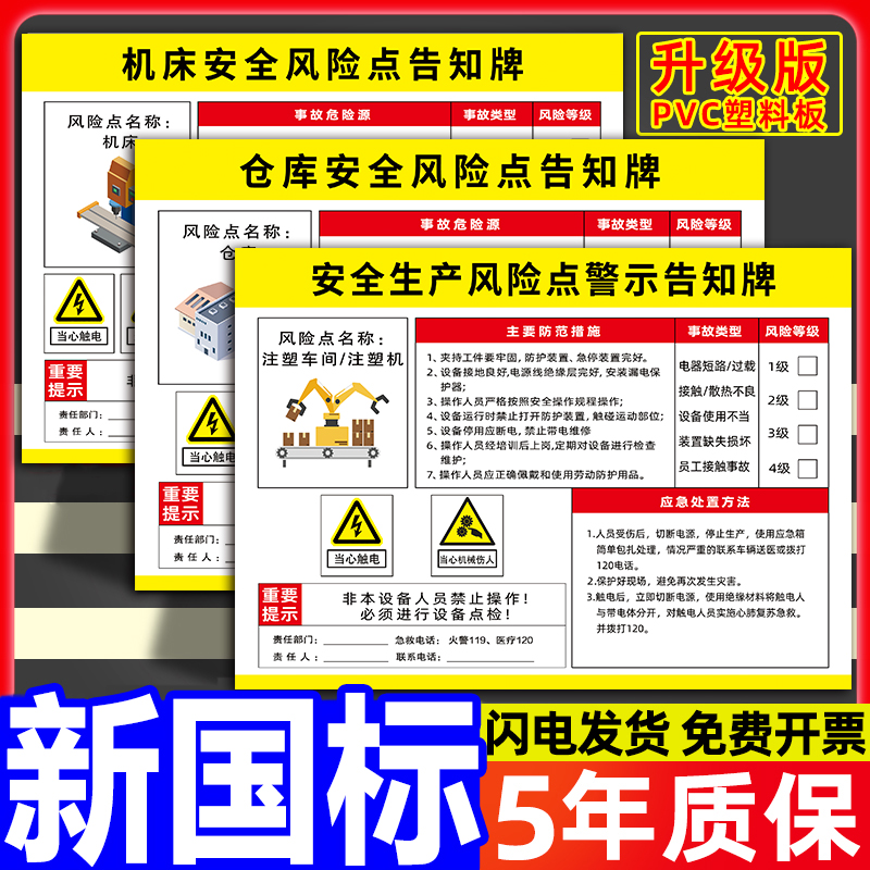 安全风险点告知牌车间空压机配电房警