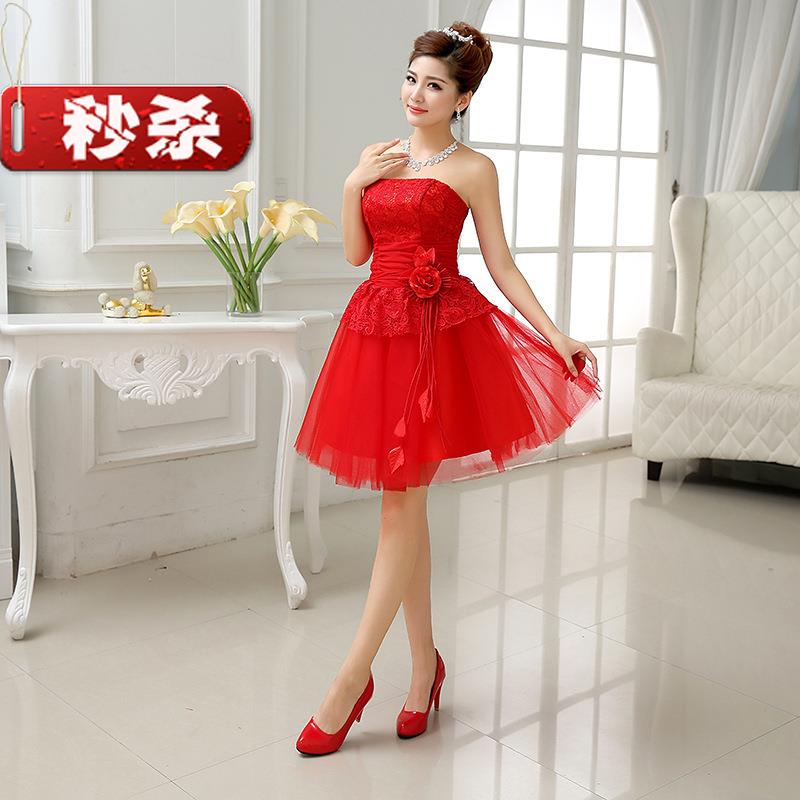 修身年会主持晚礼服j新娘结婚礼服 蕾丝敬酒服红色短款水溶 婚纱|ruв категории Женская одежда, Cвадебные платья, свадебное платье - от Buy2taobao.com для оказания профессиональной услуги покупки агента Taobao