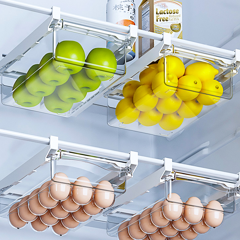悬挂抽屉式冰箱收纳盒保鲜鸡蛋水果厨房食品级专用整理神器储物盒