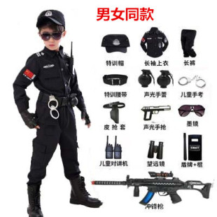 儿童警服特警衣服装备全套服装警官服警察服表演服男童特种兵套装