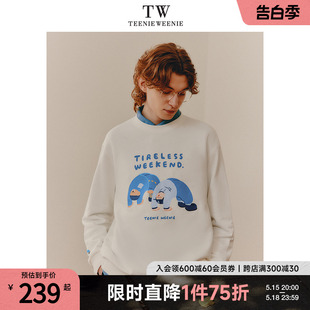 TeenieWeenie小熊男装春装周日央联名印花圆领套头卫衣