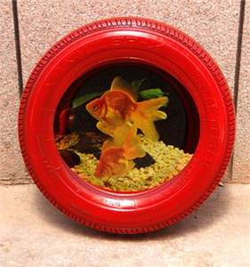 时尚特色异形轮胎鱼缸创意玻璃造景艺术造型家庭用小鱼缸个性客厅