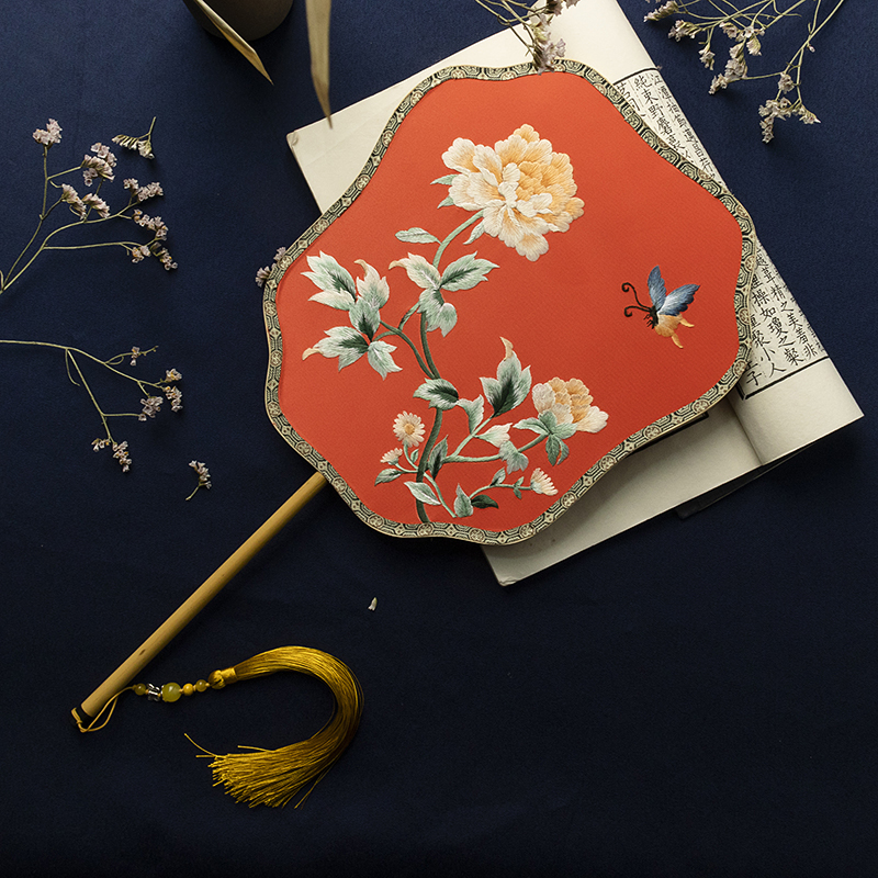 刺绣团扇古风扇子苏绣宫扇双面绣花旗袍刺绣古典女舞汉服扇子