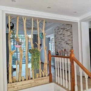 原创设计原木屏风干树枝客厅隔断茶室幼儿园服装店玄关造型装饰品