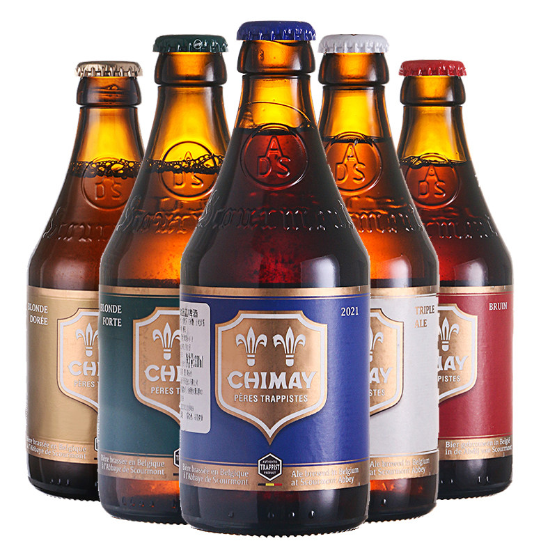 【进口】智美(chimay)330ml*5瓶比利时修道院精酿蓝帽啤酒组合-mc母婴