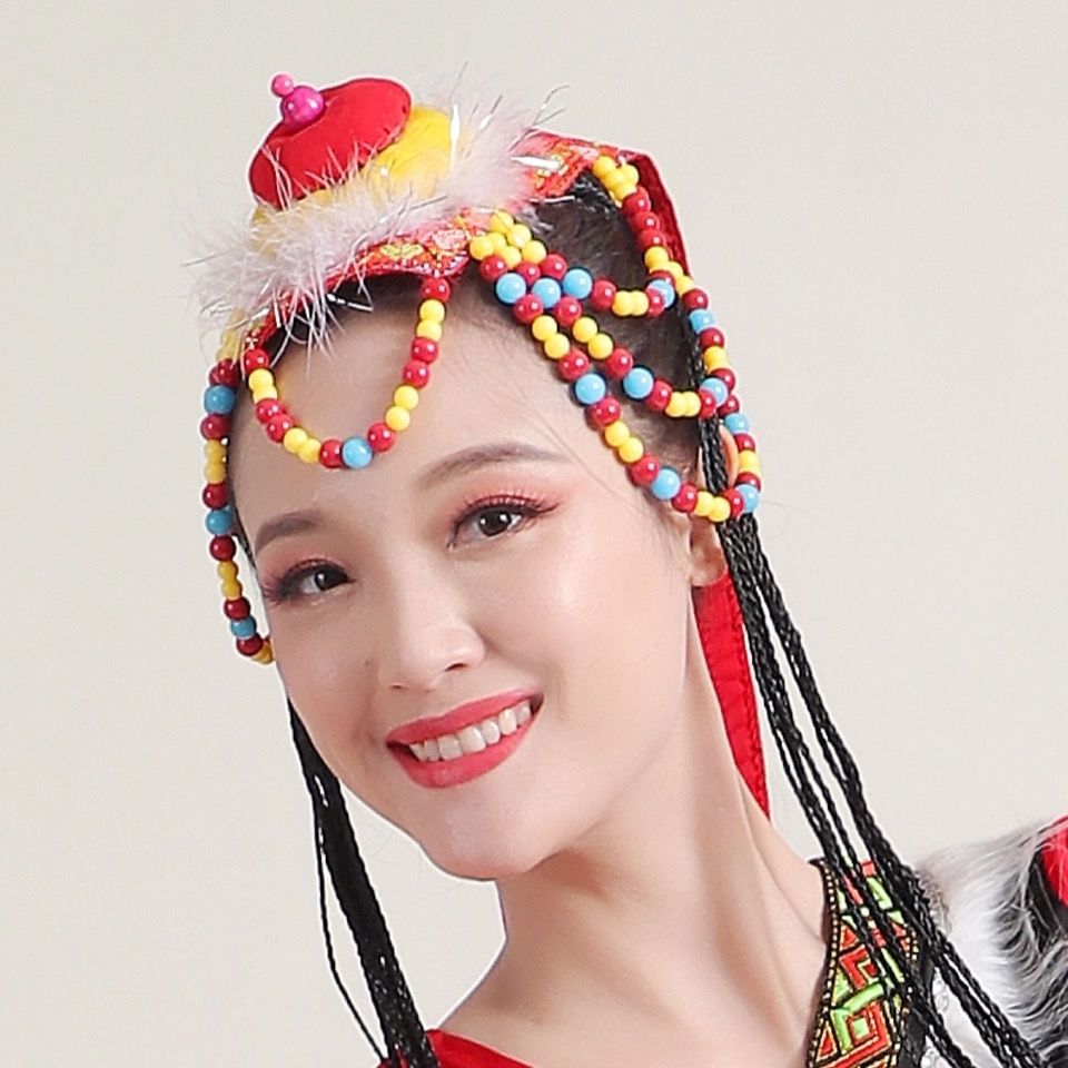 藏族头饰女藏式藏族舞蹈演出头饰女藏式民族风新款配饰假辫子藏饰
