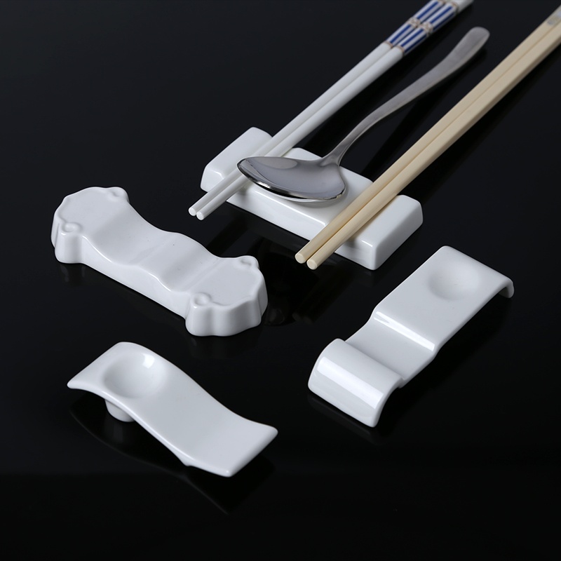 酒店餐厅会所骨瓷筷架放公勺公筷三用两用筷子架枕架勺托骨瓷筷子