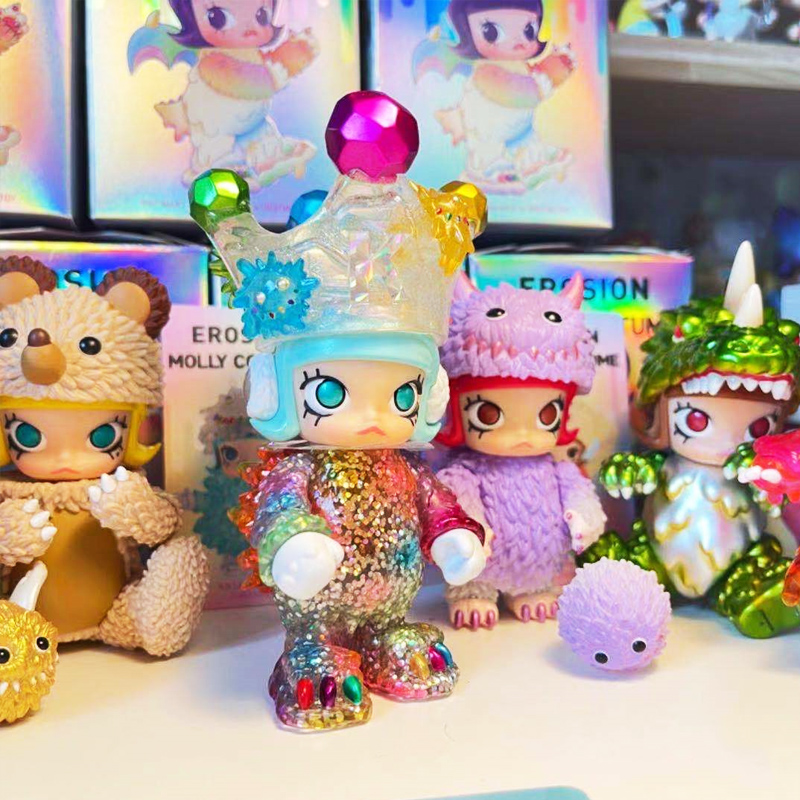 popmart泡泡玛特molly娃娃装侵蚀系列盲盒大久保冰文森特水滴潮玩