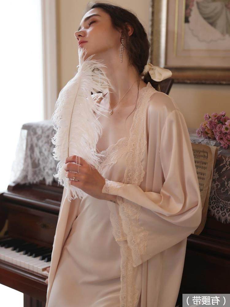 sandromoscoloni法式真丝睡衣女2022年春秋新款宫廷性感吊带睡裙