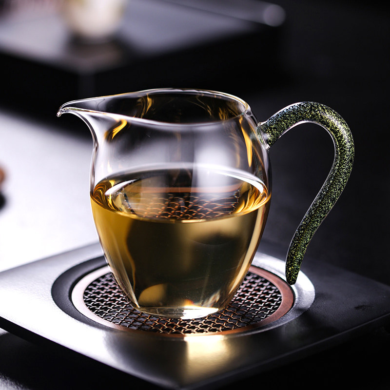 弘龙禾器公道杯台湾玻璃公杯韵然茶海耐热加厚手工过滤分茶器茶具
