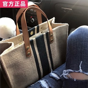 森马官方旗舰店韩版女士手提公文包职业通勤条纹简约单肩大包包in