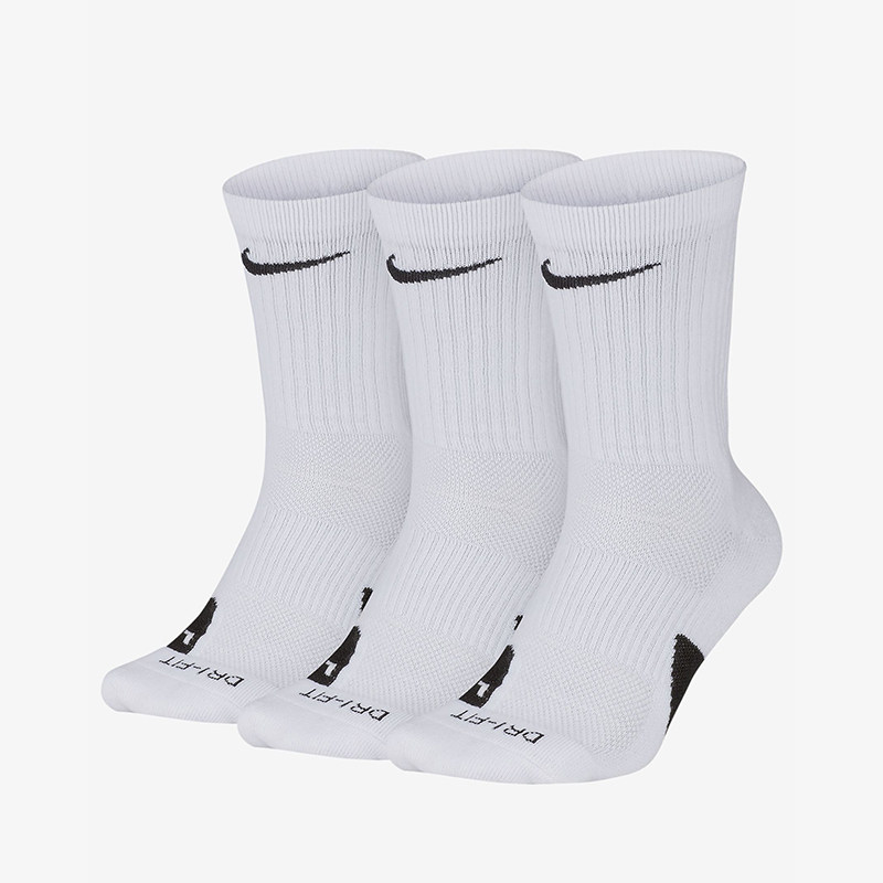 nike elite crew 3pr 男女袜子三双装高筒运动篮球袜 sx7627-010