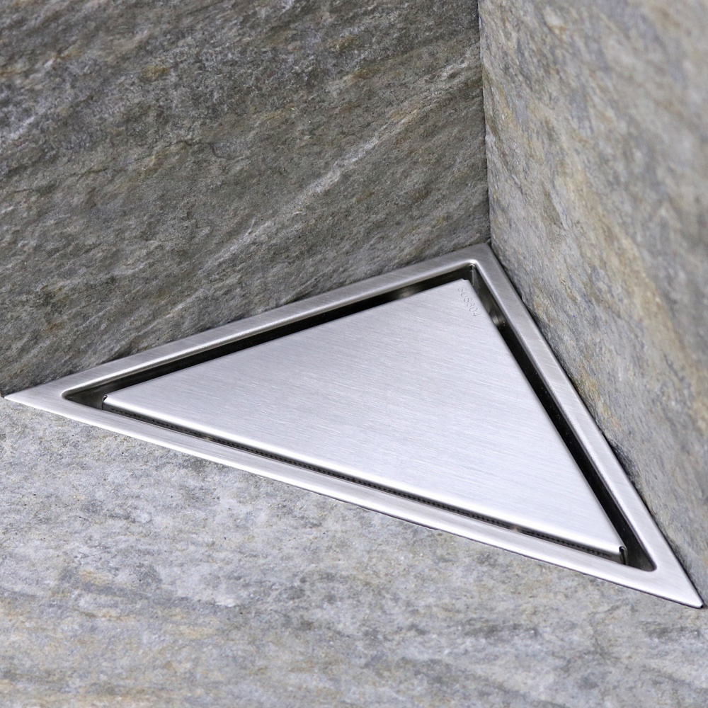 德国304不锈钢隐形地漏 防臭淋浴房卫生间阳台浴室地漏三角形地漏