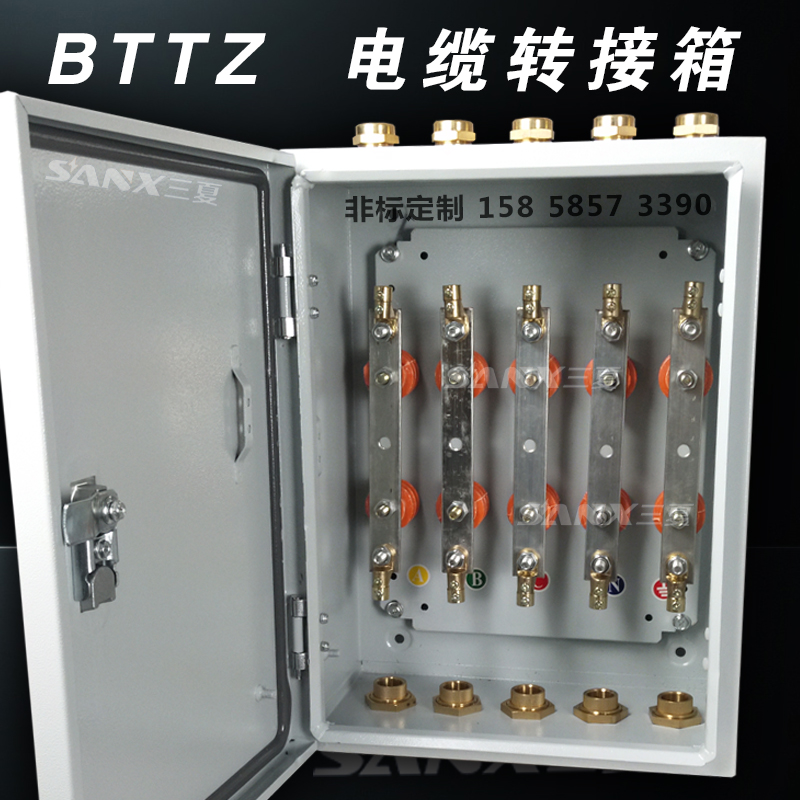 矿物质电缆t接箱bttz低压分支铜排箱分流桥架端子绝缘转接转换箱