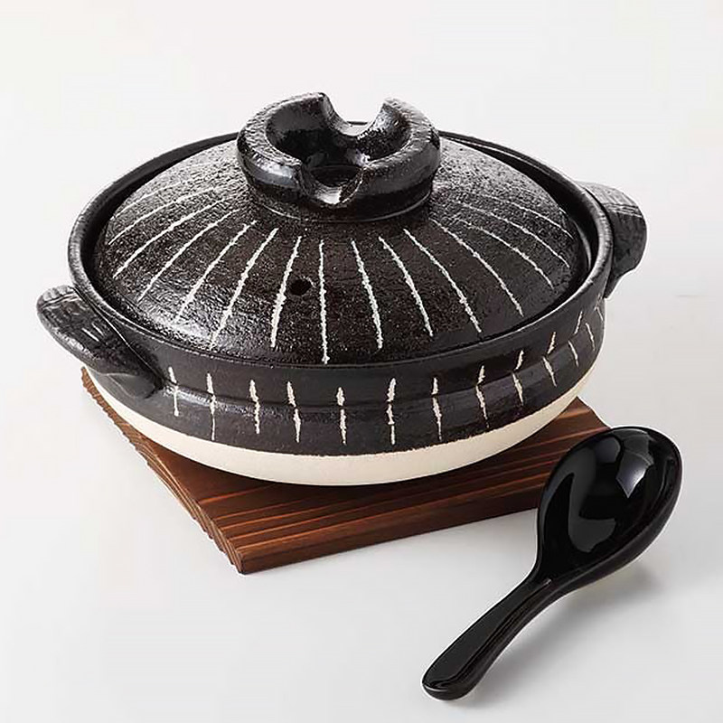 锅小姐日本进口万古烧金彩小土锅一人