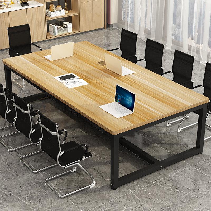 实木会议桌长桌简约现代长方形培训办公桌椅组合小型工作台洽谈桌