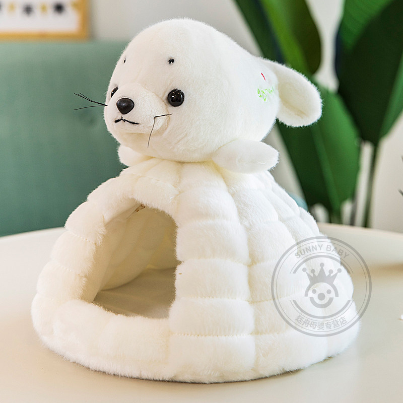 正版海豹毛绒玩具公仔可爱冰窝小海豹玩偶布娃娃儿童生日礼物女生
