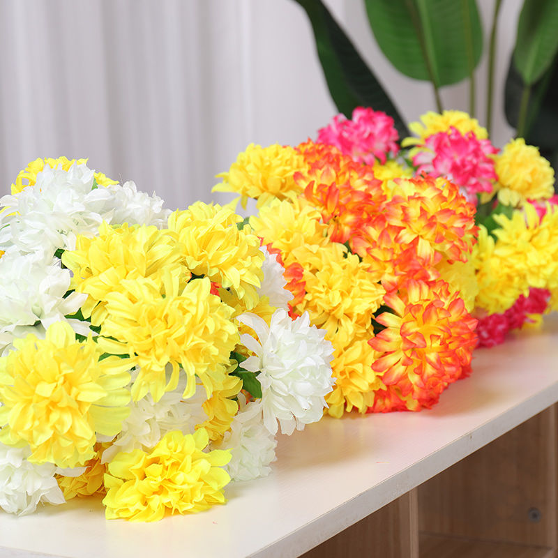 清明仿真菊花坟前上坟扫墓花清明节花圈祭奠花塑料花扫墓假花祭祖