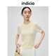 indicia标记天丝针织衫短袖圆领上衣薄款春夏品质女装C6A404ZZ036