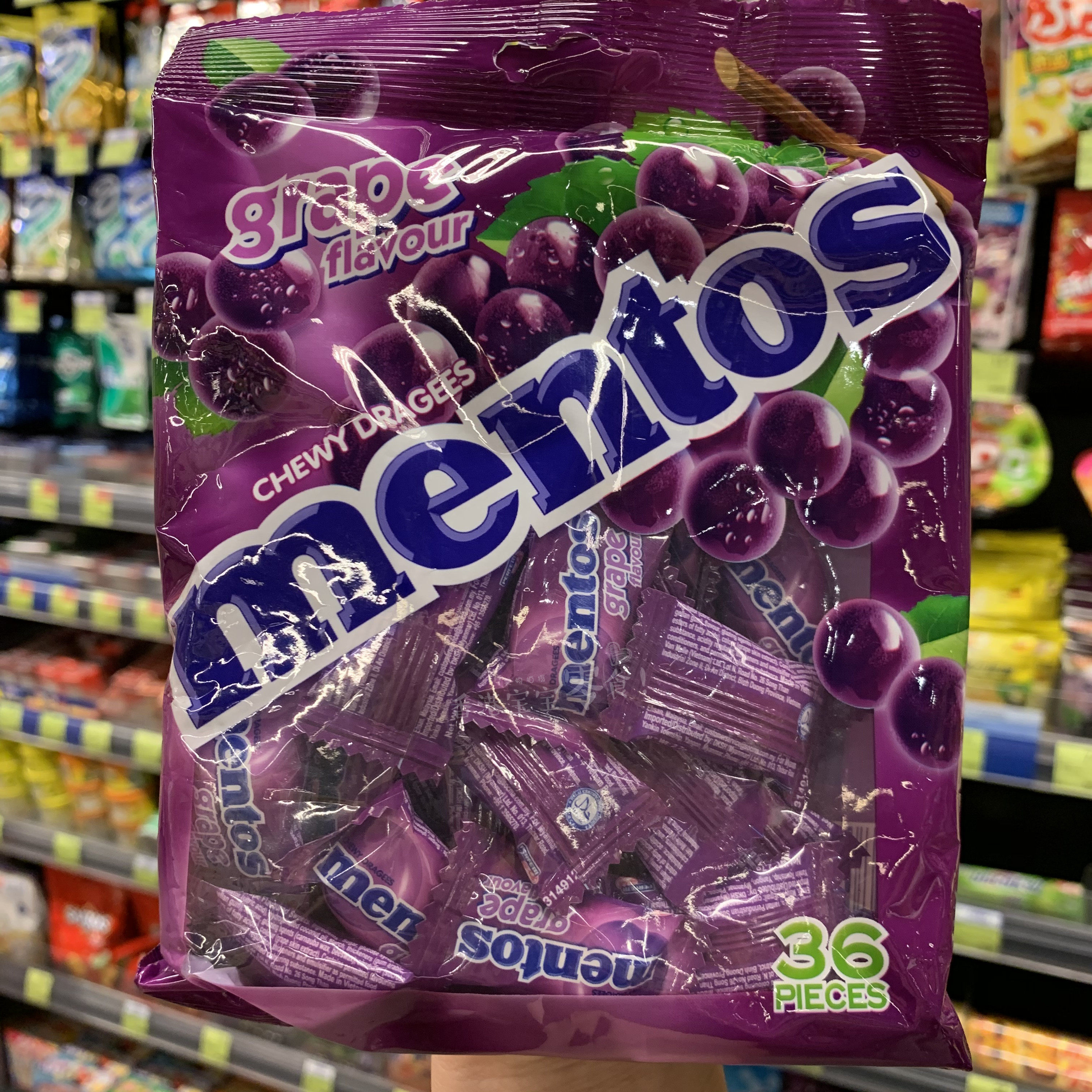 热销香港代购零食糖_香港超市代购 曼妥思mentos万乐珠葡萄味糖果独立