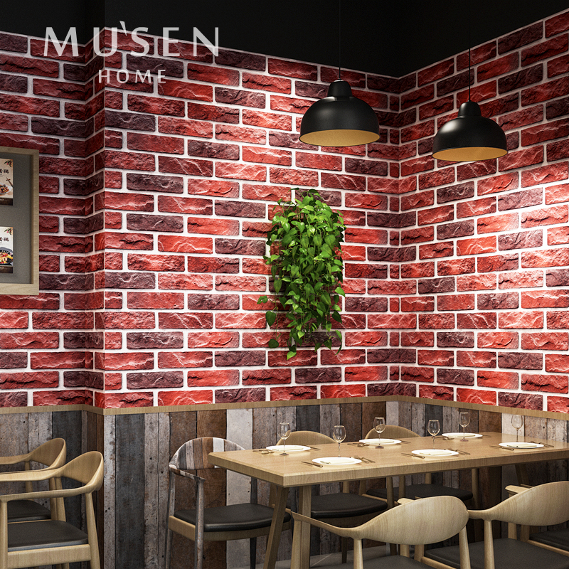 慕森 复古怀旧砖头砖纹墙纸3D仿砖块理发店服装店工业风红砖壁纸|msdalam kategori keluarga memasang ibu, Wallpaper, kertas dinding PVC - dari Buy2taobao.com untuk memberikan perkhidmatan ejen Taobao profesional membeli