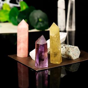 1PC Natural stones and crystals hexagon pillar crystal poin