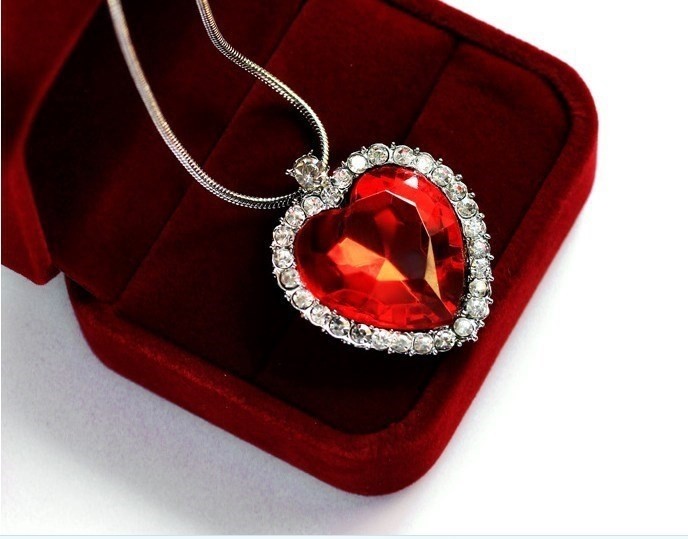 钻石玩具宝石儿童水晶项链学生小孩水晶公主小女孩红色项链w