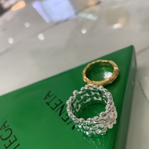 21新款小红书葆b家竹节戒子欧美时髦博主同款复古气质bv编织戒指