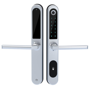 外贸断桥铝涂鸦智能门锁公寓指纹密码锁wifi远程窄边门指纹锁