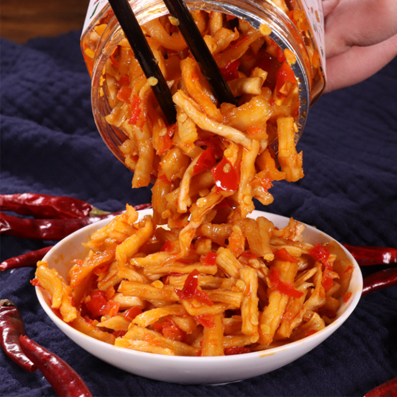 2瓶湘渝远航湖南特产香辣萝卜干丁条农家自制咸菜下饭菜开胃罐装