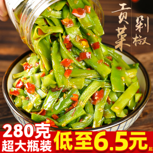 剁椒贡菜下饭菜湖南农家特产咸菜酱菜苔菜脆椒拌饭凉拌开味即食