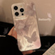 高级感梦幻粉色蝴蝶适用iPhone16promax手机壳苹果14pro新款12奢华羽纱11小众13pro女14创意防摔15全包手机套
