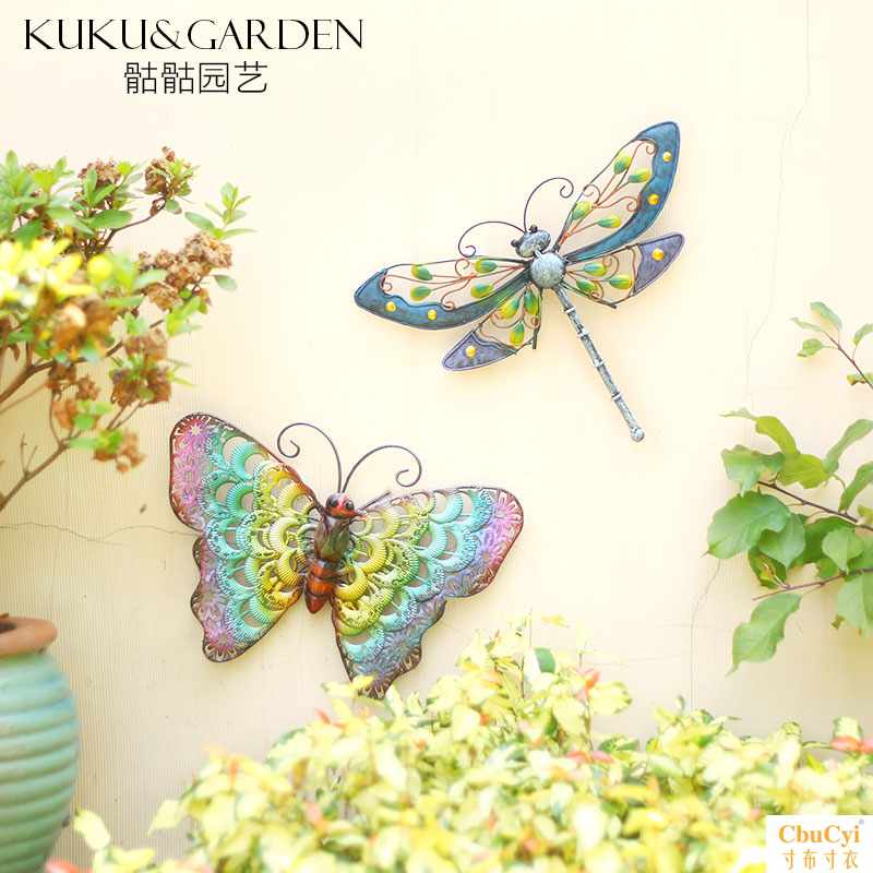 American country Iron art colour butterfly Dragonfly Wall Home Furnishing register and obtain a residence permit Garden courtyard gardening Wall hanging ornamentin the Home accessories , Mural category - from Buy2taobao.com to provide professional Taobao agent buy service